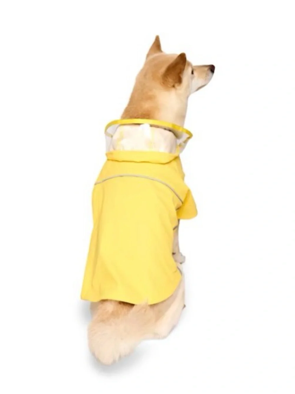 Youly Yellow Dog Raincoat with Reflective Trim - Waterproof Pet Jacket